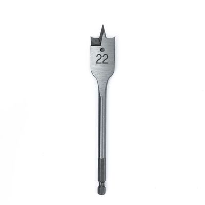 Buen precio Tratamiento por calentamiento 22 mm Perforación de madera plana con bit de acero carbono Perforación rápida en línea