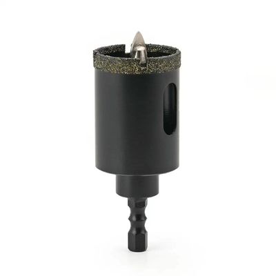 Harga yang bagus Double R Grooves Hex Shank Vacuum Brazed Diamond Hole Saw Untuk Tile Dengan Pusat Pilot Bit on line