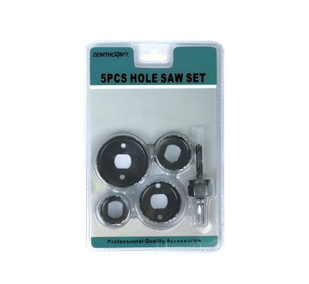 Good price 5PC High Carbon Steel Hole Saw Kit For Wood Plastic Gypsum OSB Panel Plywood Chipboard online